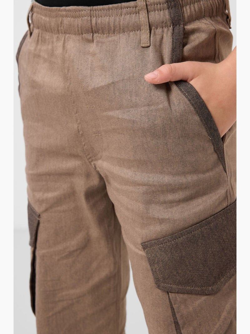 Calças jogger cargo infantil tommy Castanho - Kiabi
