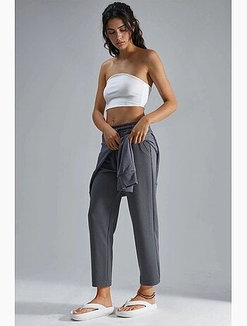 Calças jogger carrot fit com cintura elástica toque de modal, hiccup