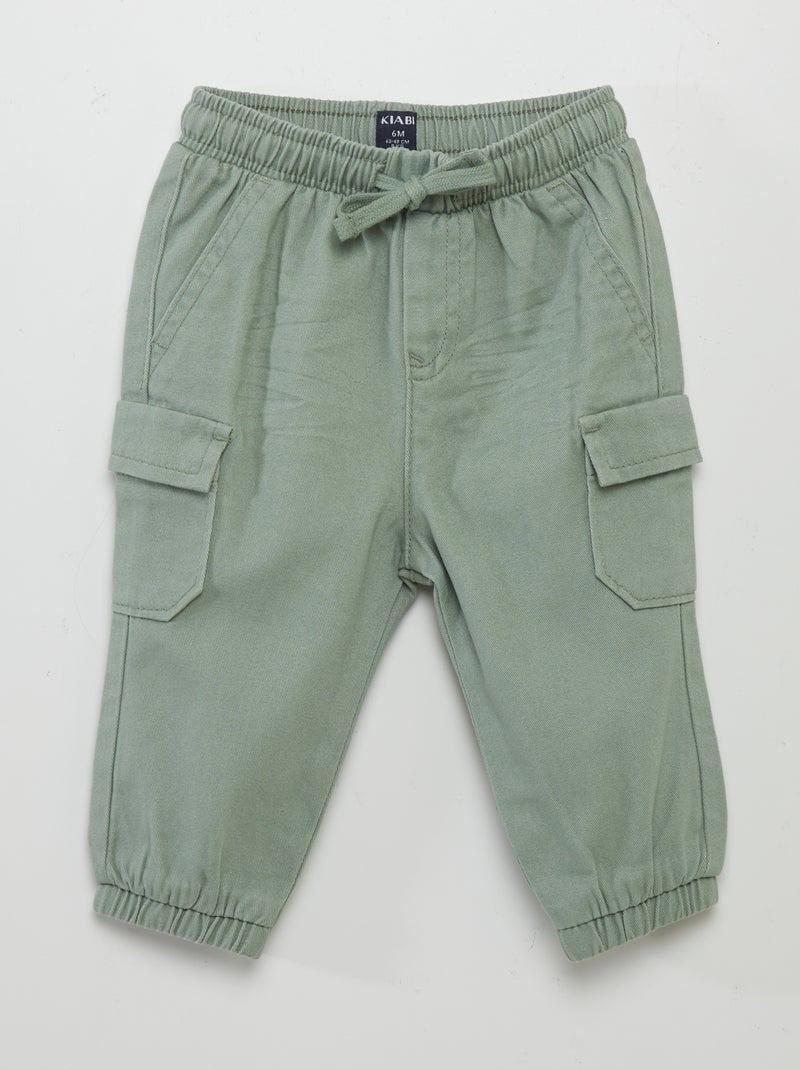 Calças jogger com bolsos com abas AZUL - Kiabi