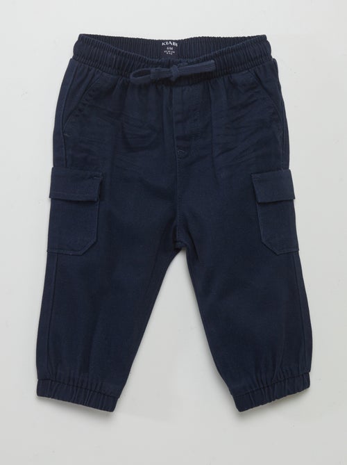 Calças jogger com bolsos com abas - Kiabi