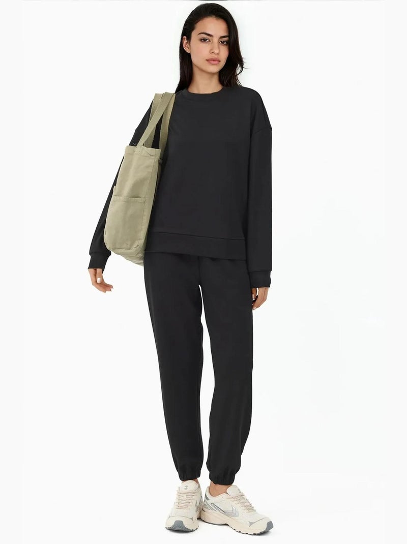 Calças jogger com cintura elástica e toque de modal hiccup Preto - Kiabi