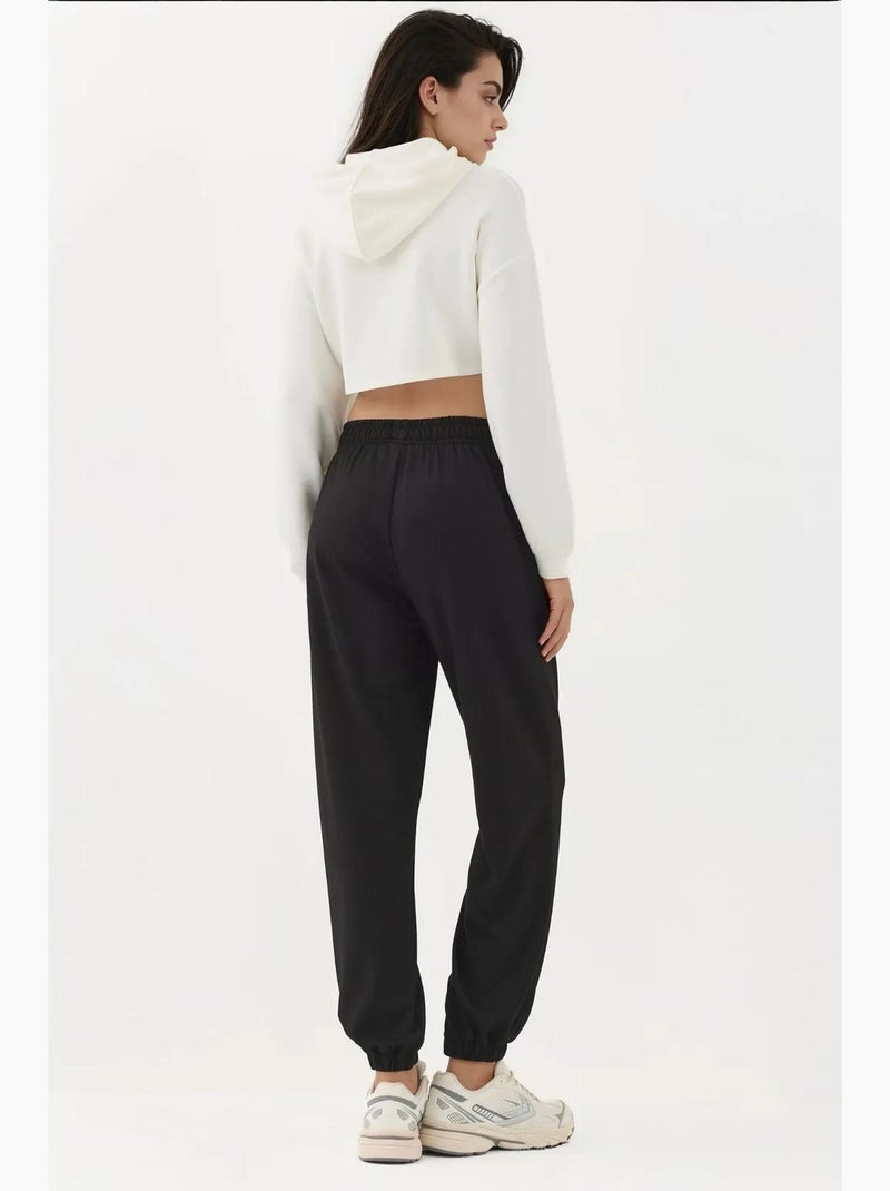 Calças jogger com cintura elástica e toque de modal hiccup Preto - Kiabi