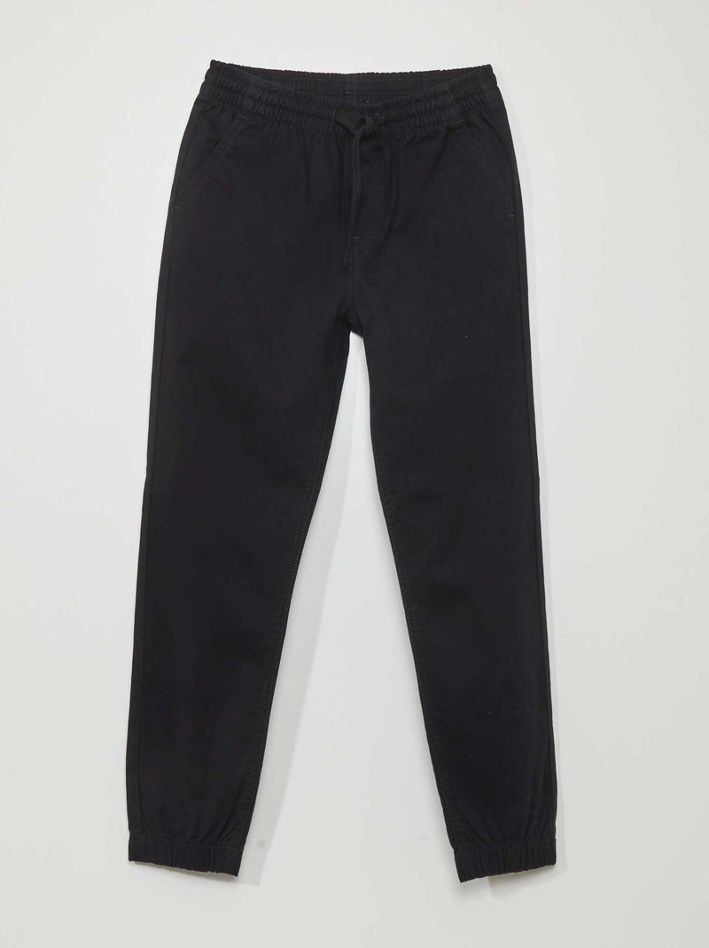 Calças jogger com cós elástico Preto - Kiabi
