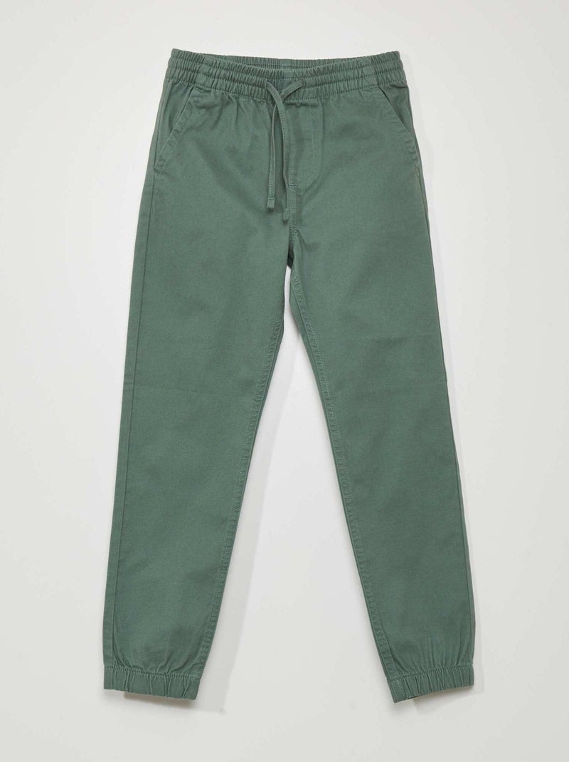 Calças jogger com cós elástico VERDE - Kiabi