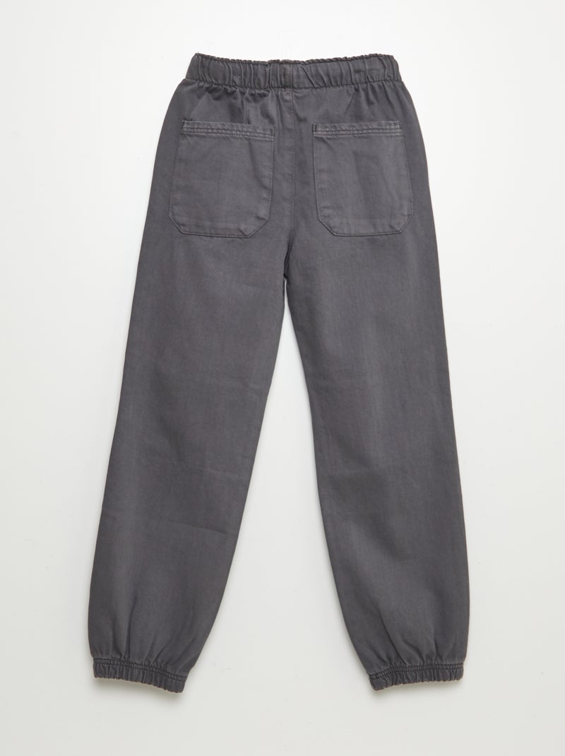 Calças jogger de corte direito CINZA - Kiabi