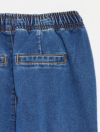 Calças jogger de ganga com cós elástico