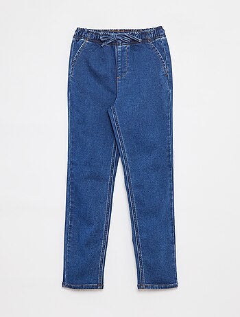 Calças jogger de ganga com cós elástico