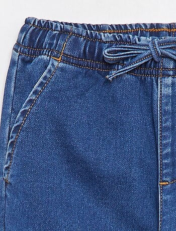 Calças jogger de ganga com cós elástico
