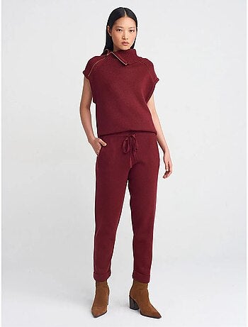 Calças jogger de malha com lurex para mulher dilvin