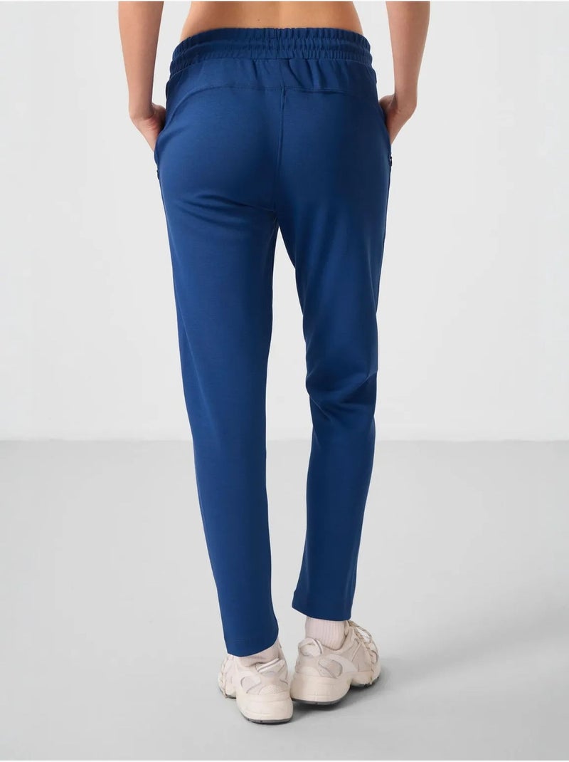 Calças jogger de mulher com fecho de correr tommy Azul-lago - Kiabi