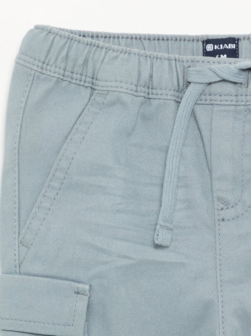 Calças jogger em sarja Azul - Kiabi