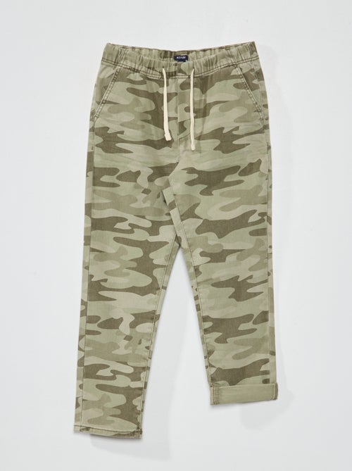 Calças jogger em sarja - Kiabi