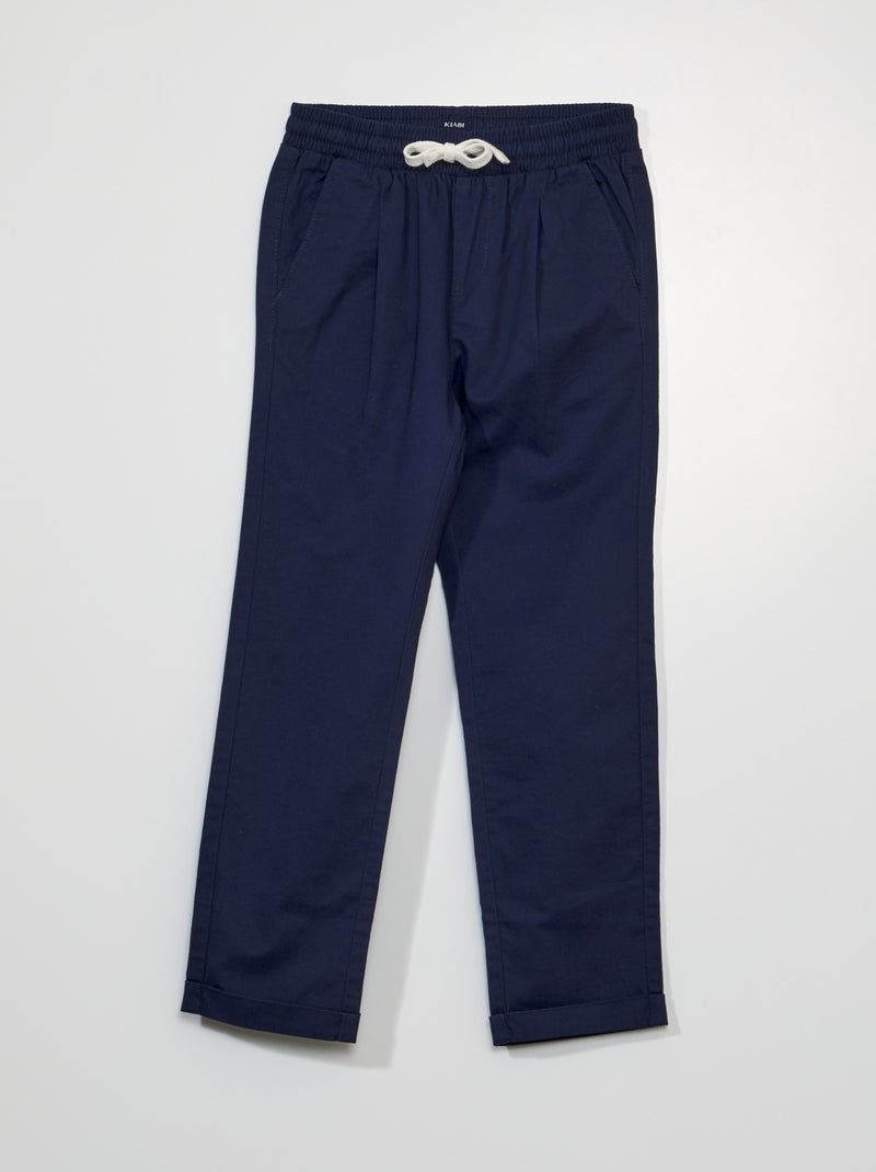 Calças jogger em sarja PRETO - Kiabi