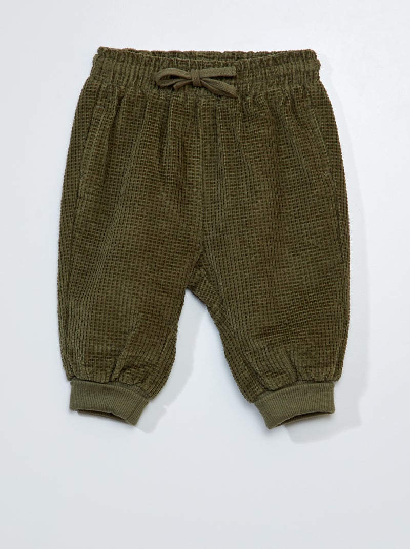 Calças jogger em veludo - Sempre + confortável VERDE - Kiabi