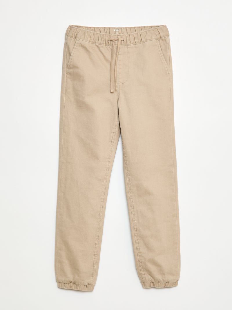 Calças jogger forradas Bege - Kiabi