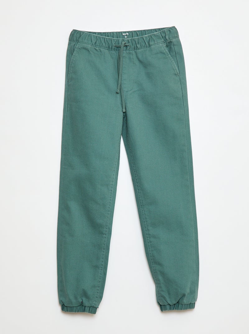 Calças jogger forradas Verde - Kiabi