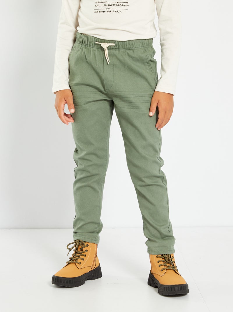 Calças jogger lisas VERDE - Kiabi