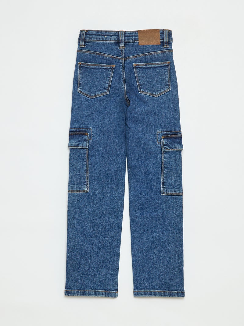 Calças justas com bolsos de aba - corte + confortáveis Azul - Kiabi