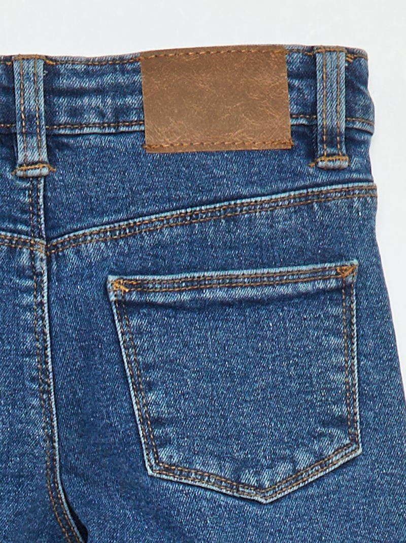 Calças justas com bolsos de aba - corte + confortáveis Azul - Kiabi