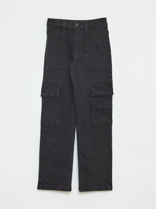 Calças justas com bolsos de aba - corte + confortáveis