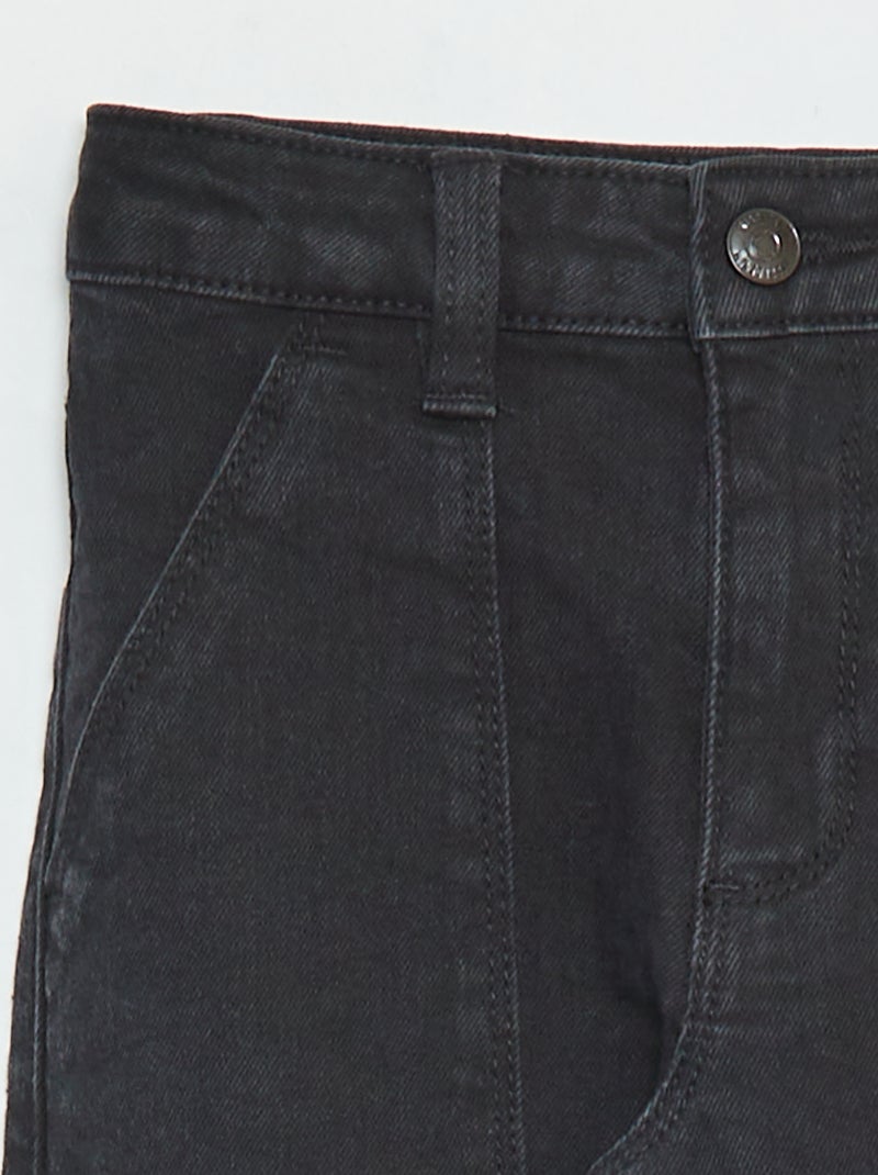 Calças justas com bolsos de aba - corte + confortáveis Cinza - Kiabi