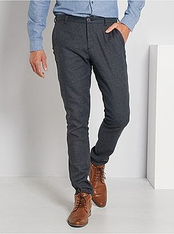 Calças justas em linho e algodão - Kiabi