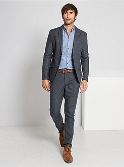 Calças justas em linho e algodão - Kiabi