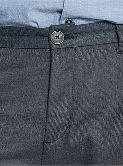 Calças justas em linho e algodão - Kiabi