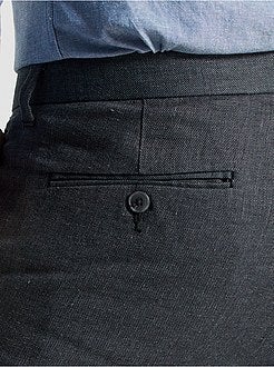 Calças justas em linho e algodão - Kiabi