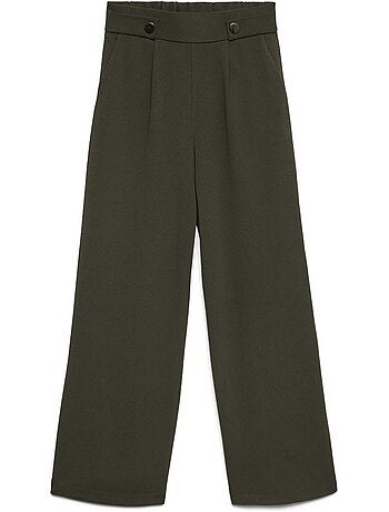 Calças Kaki Vero Moda May Button para Mulher