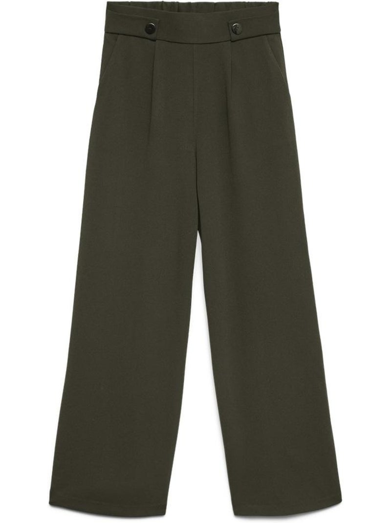 Calças kaki vero moda may button para mulher Cinza-prateado - Kiabi
