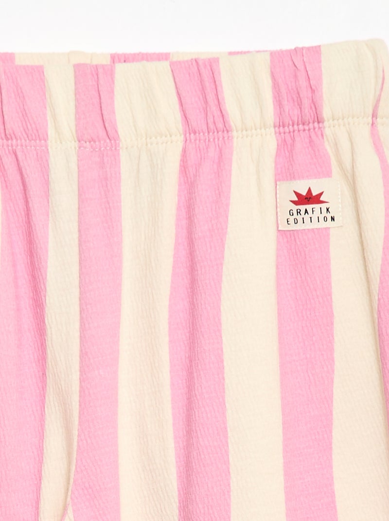 Calças largas - Grafik Edition Rosa - Kiabi