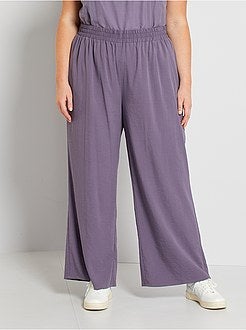 Calças largas acetinadas - Kiabi