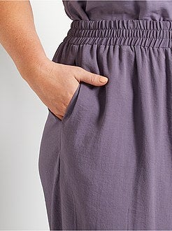 Calças largas acetinadas - Kiabi