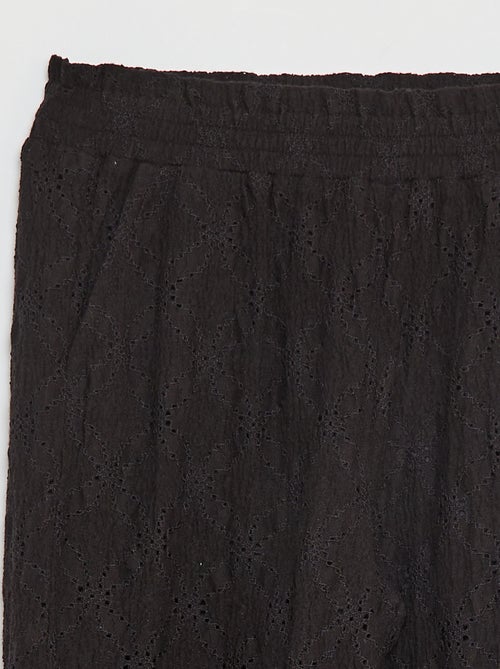 Calças largas ajuradas - Kiabi