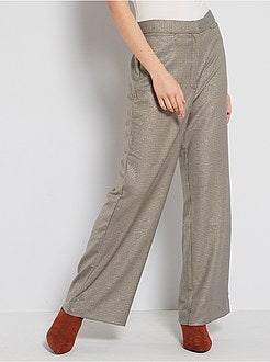 Calças largas aos quadrados - Kiabi