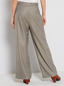 Calças largas aos quadrados - Kiabi
