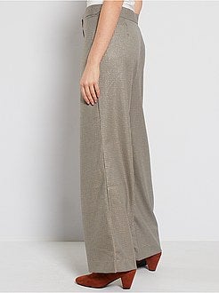 Calças largas aos quadrados - Kiabi