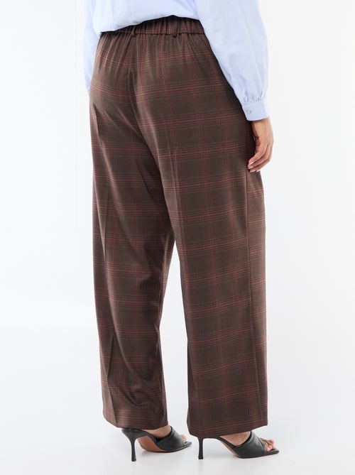 Calças largas aos quadrados - Kiabi