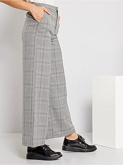 Calças largas aos quadrados - Kiabi