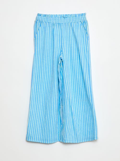 Calças largas às riscas - Kiabi