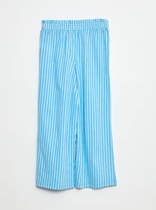Calças largas às riscas - Kiabi