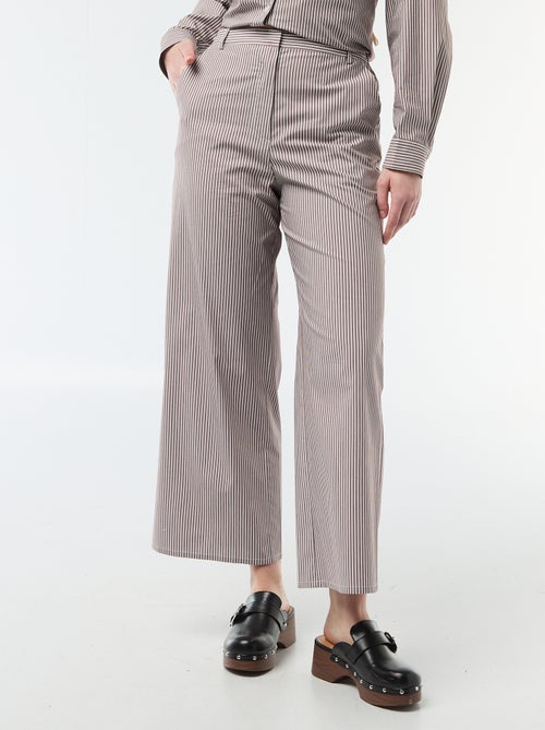Calças largas às riscas - Kiabi