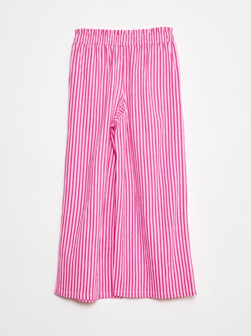 Calças largas às riscas - Kiabi