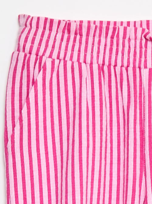 Calças largas às riscas - Kiabi