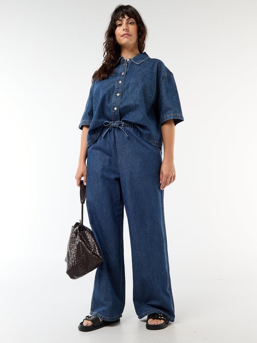 Calças largas com 2 bolsos - Kiabi