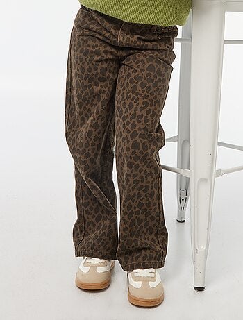 Calças largas com 5 bolsos de ganga