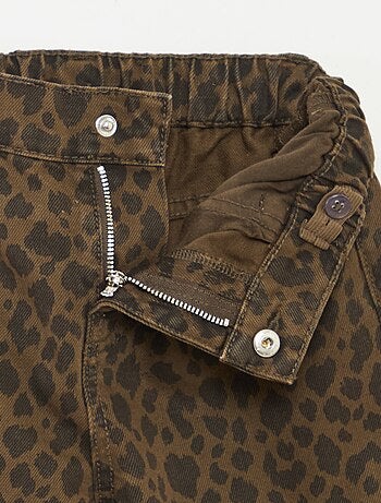 Calças largas com 5 bolsos de ganga