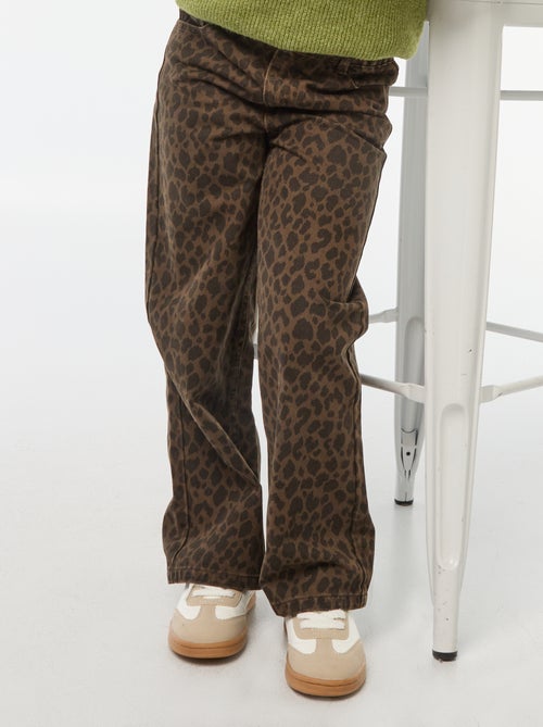 Calças largas com 5 bolsos de ganga - Kiabi