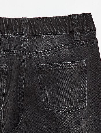 Calças largas com 5 bolsos de ganga